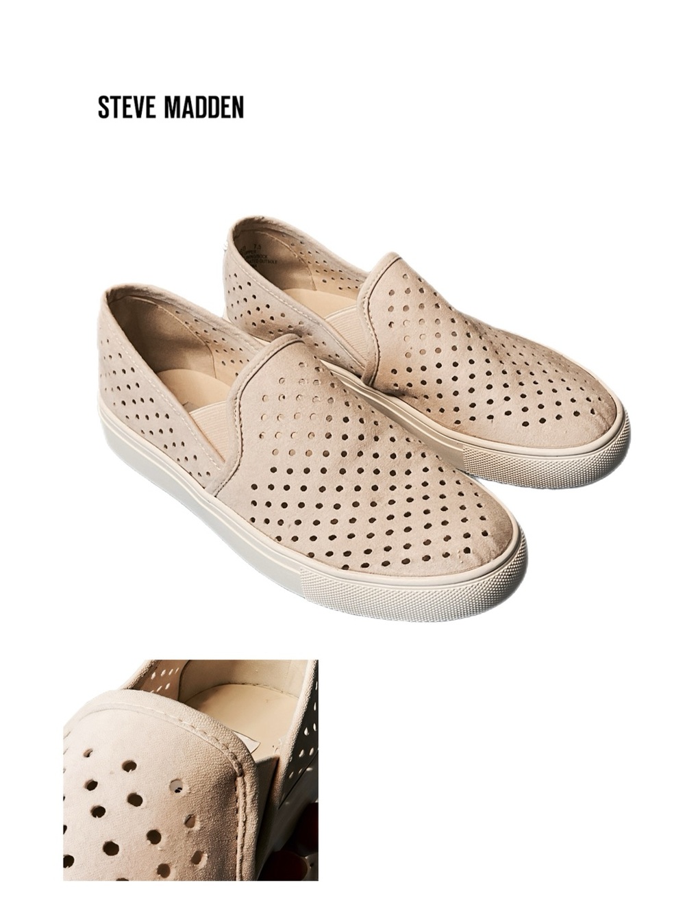 Steve Madden Jared 7.5 Women’s Slip on Casual Breathable Summer Shoe Clean